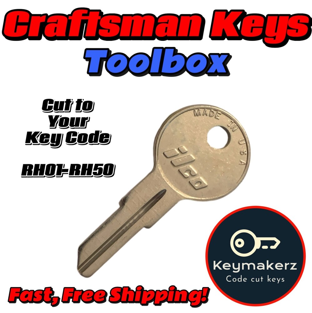 Craftsman Toolbox Keys Replacement Spare key Cut to Code RH01-RH50