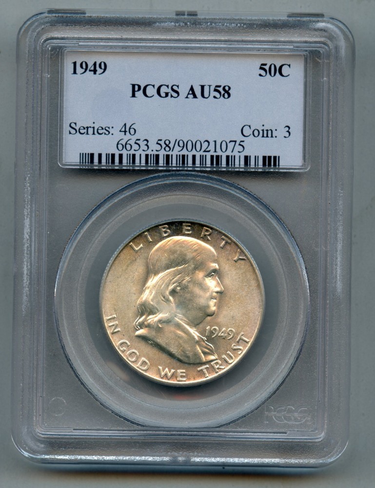 1949 Franklin Silver Half Dollar PCGS AU 58