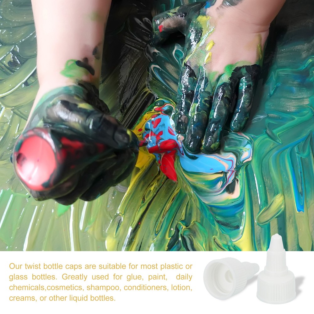 36Pcs 24/410 Plastic Ribbed Edge Squeeze Bottle Replacement Caps, White