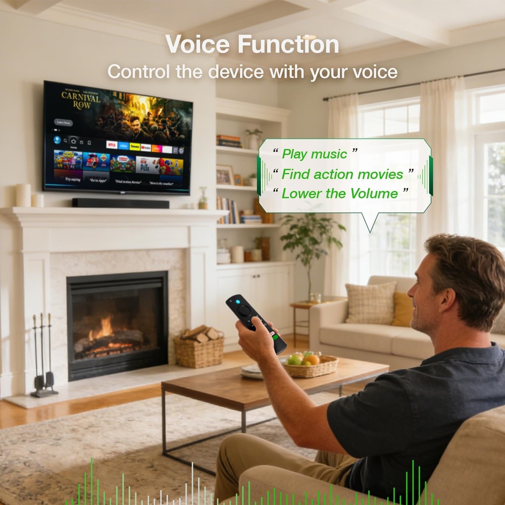 Replacement Voice Remote Compatible with All Fires 3rd GEN(L5B83G), Black