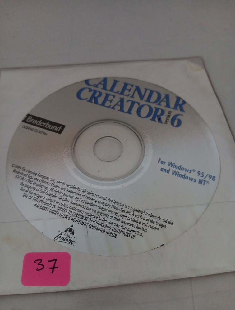 Calender Creator Version 6 For Windows 95/98 And Windows NT