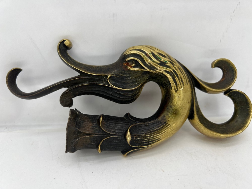 Bird Phoenix antique Gate post Finial solid cast Metal Brass 8"