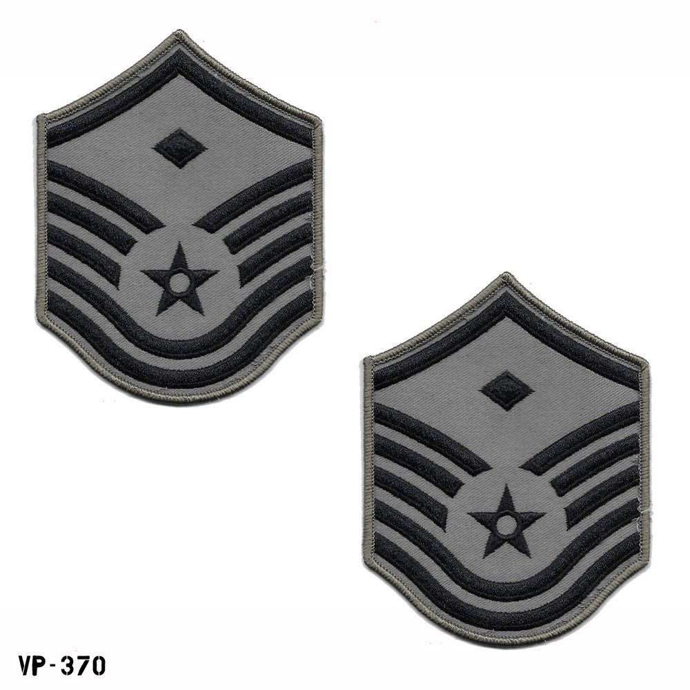 PAIR USAF BDG ABU Master Sergeant Diamond Patches Small MSGT E7 Vanguard USA NEW