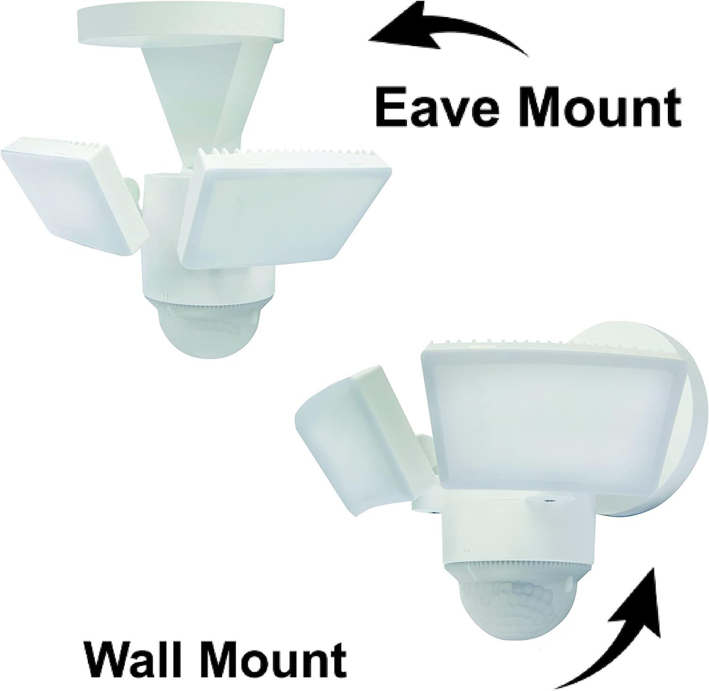 IQ America LM1811 Motion Security Flood Light Eave/Soffit or Wall White