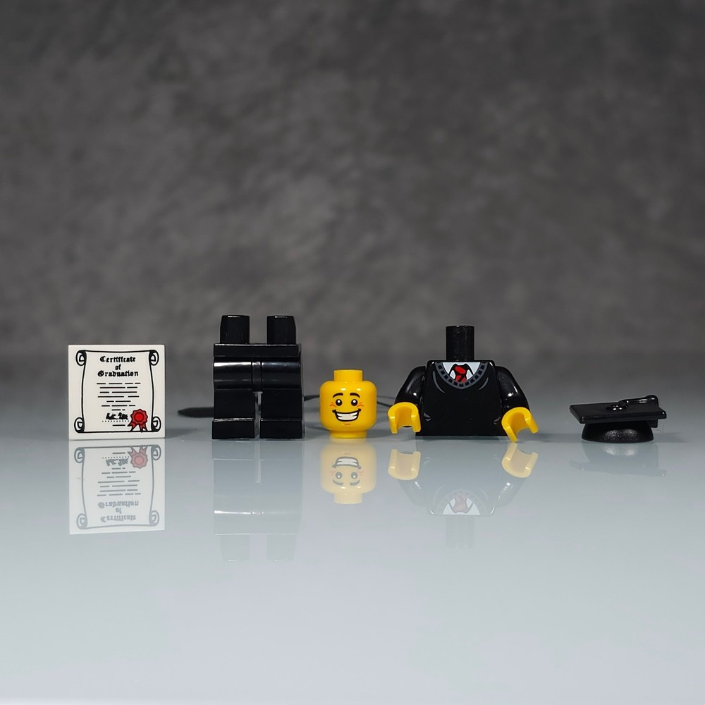LEGO Black Graduation Cap Minifigure custom moc