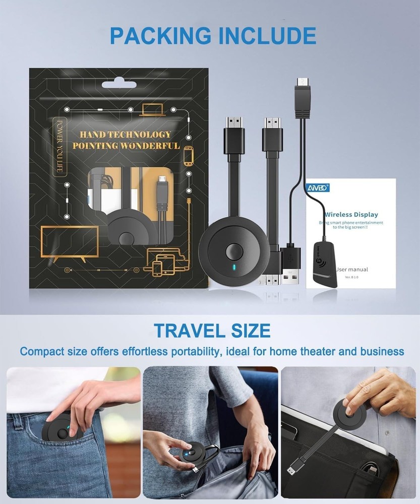 4K Wireless HDMI Adapter for iPhone Android TV