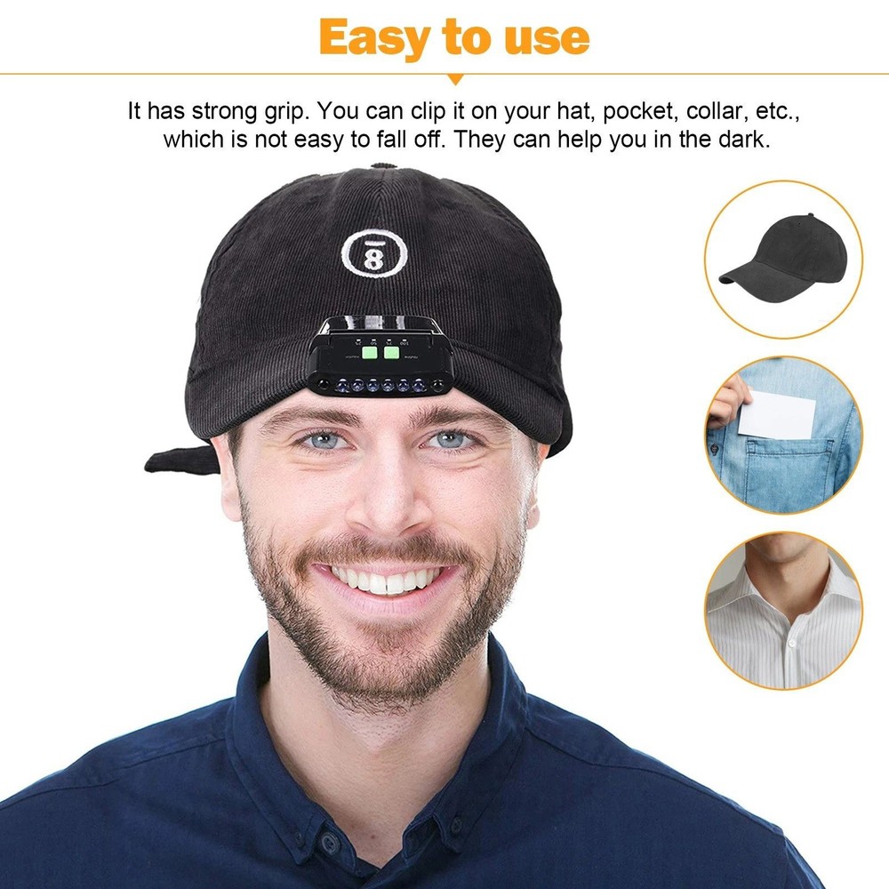 LED Headlamp Clip Light with Gesture Control 1000mAh Battery for Close Work