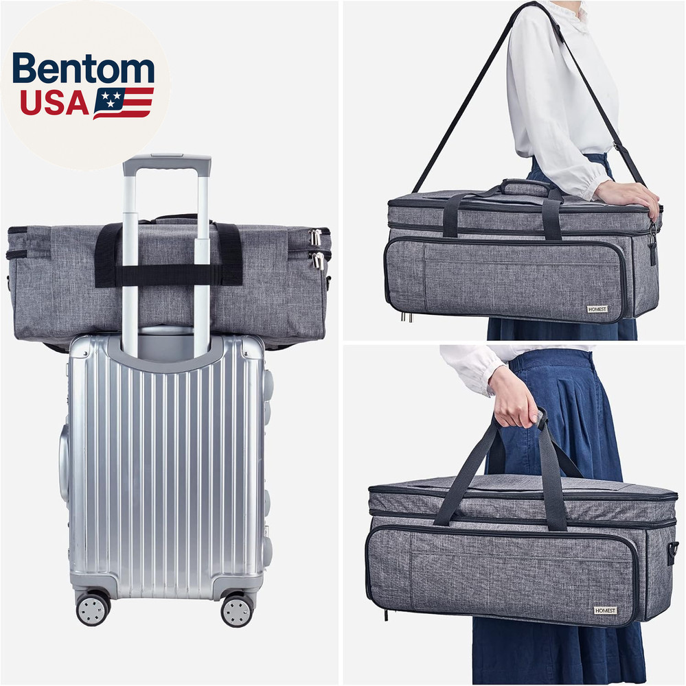 Double Layer Carrying Case with Mat Pocket for Cricut Maker 4, Explore 4, Multi