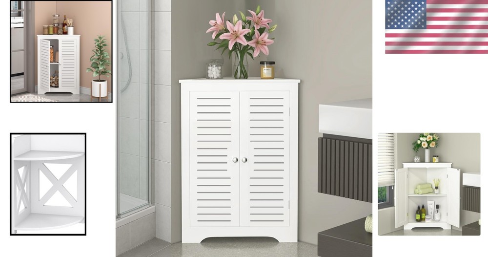 Freestanding Mini Corner Shelf for Kids - Durable White Storage Solution