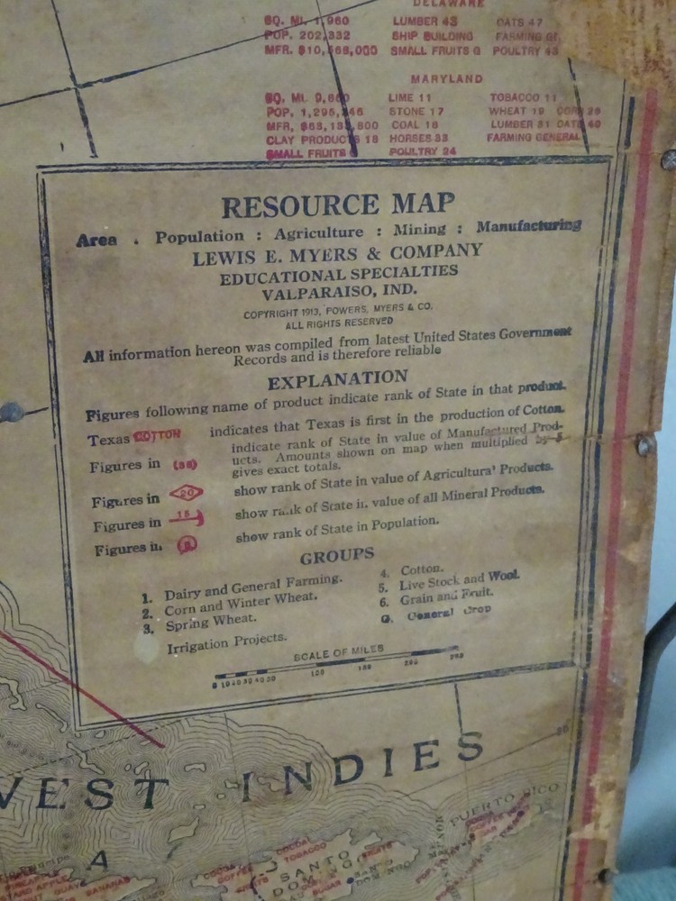 Super Rare 1904 Educational School Chart Roller Teaching Marcius Willson Botany