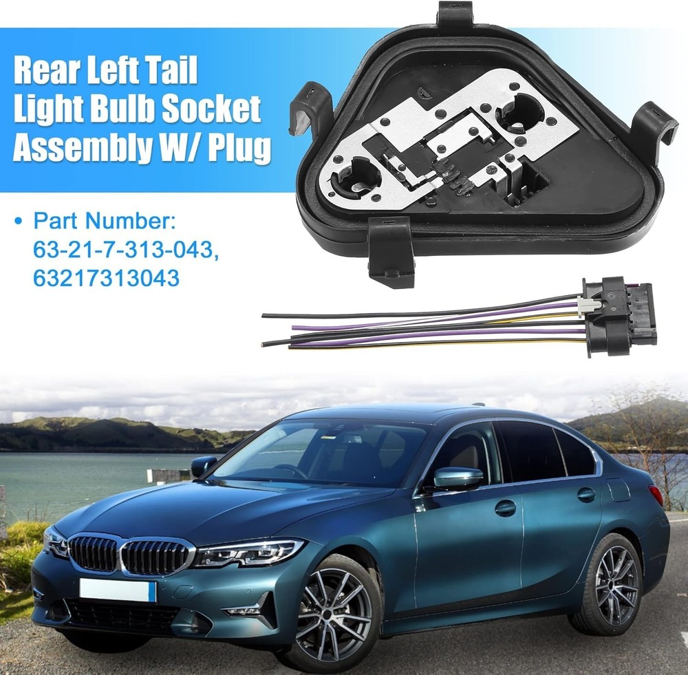 1 Set Rear Left Tail Light Lamp Rear Panel Bulb Socket W/Plug for BMW 320i
