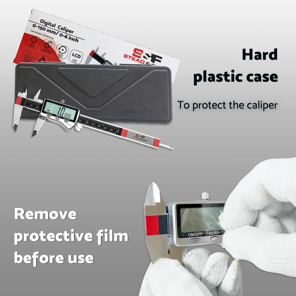 Digital Caliper Measuring Tool 6 inch with Extra Large LCD Screen...