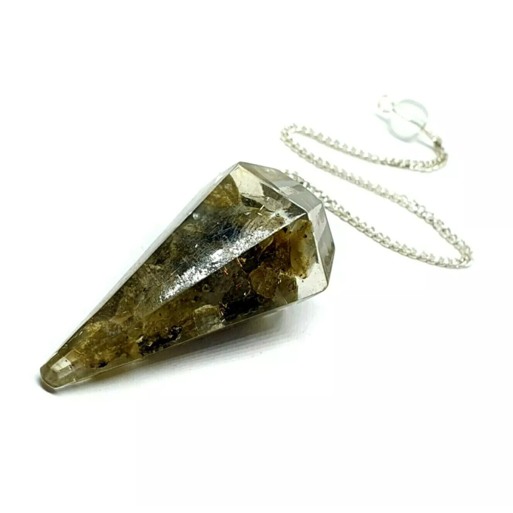Orgone Labradorite Pendulum Dowser Gemstone Crystal EMF Protection Dowsing Point