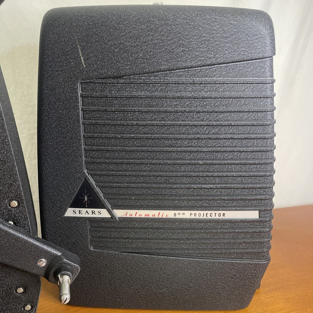 Vintage Sears Automatic 8mm Projector Tested Working, Needs Bulb Original Box