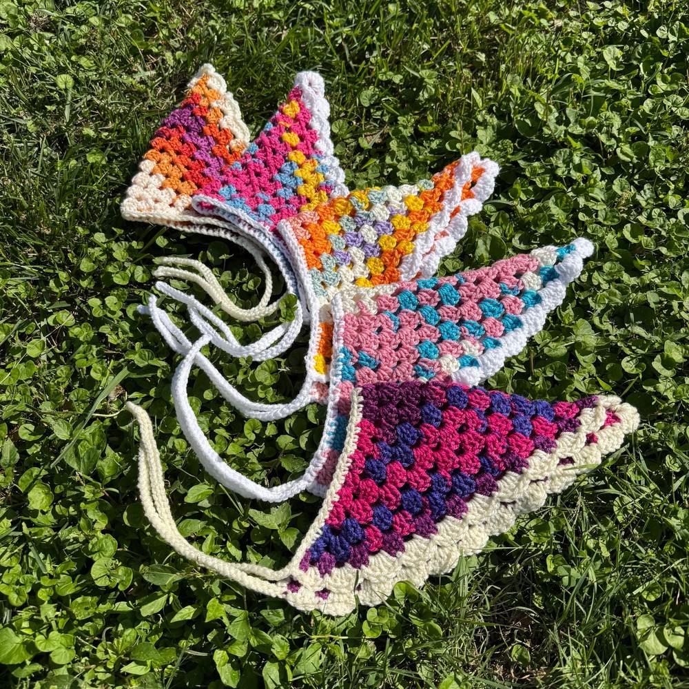 Handmade Crochet Pride Bandanas