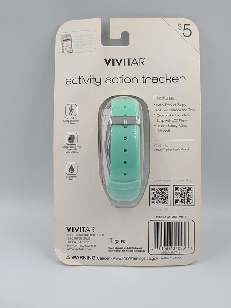 Vivitar Activity Action Tracker Tracks Calories Steps Distance Time LCD Display