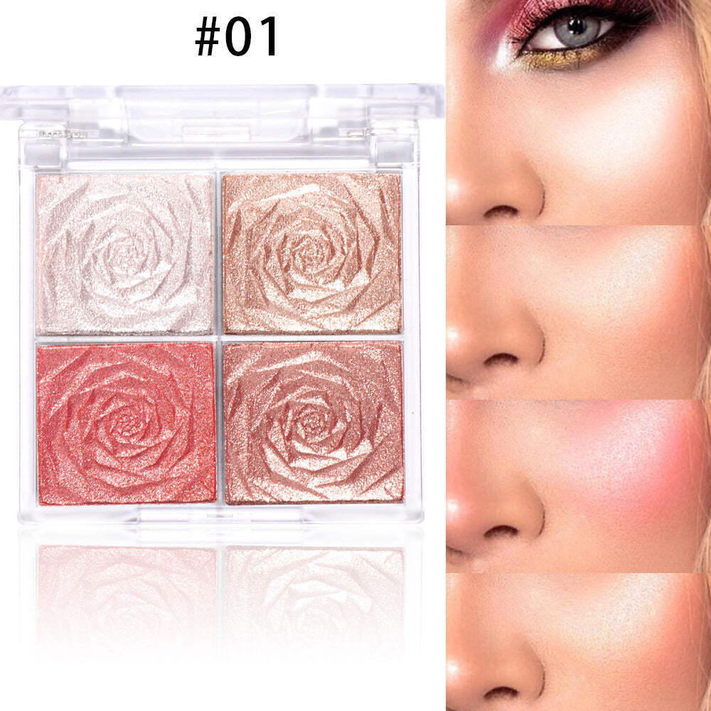 CmaaDu 4 Color Highlighter, Eyeshadow & Blusher