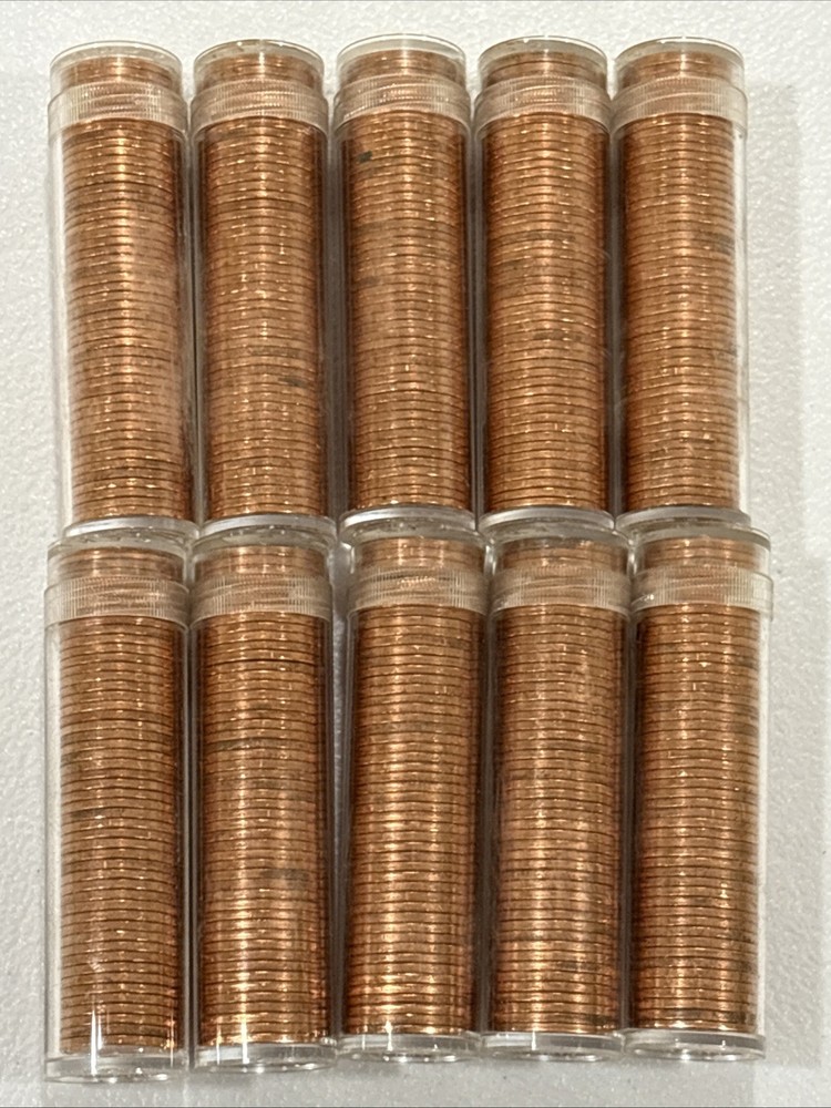 10 Original RED BU Rolls 1964 Canada Cents