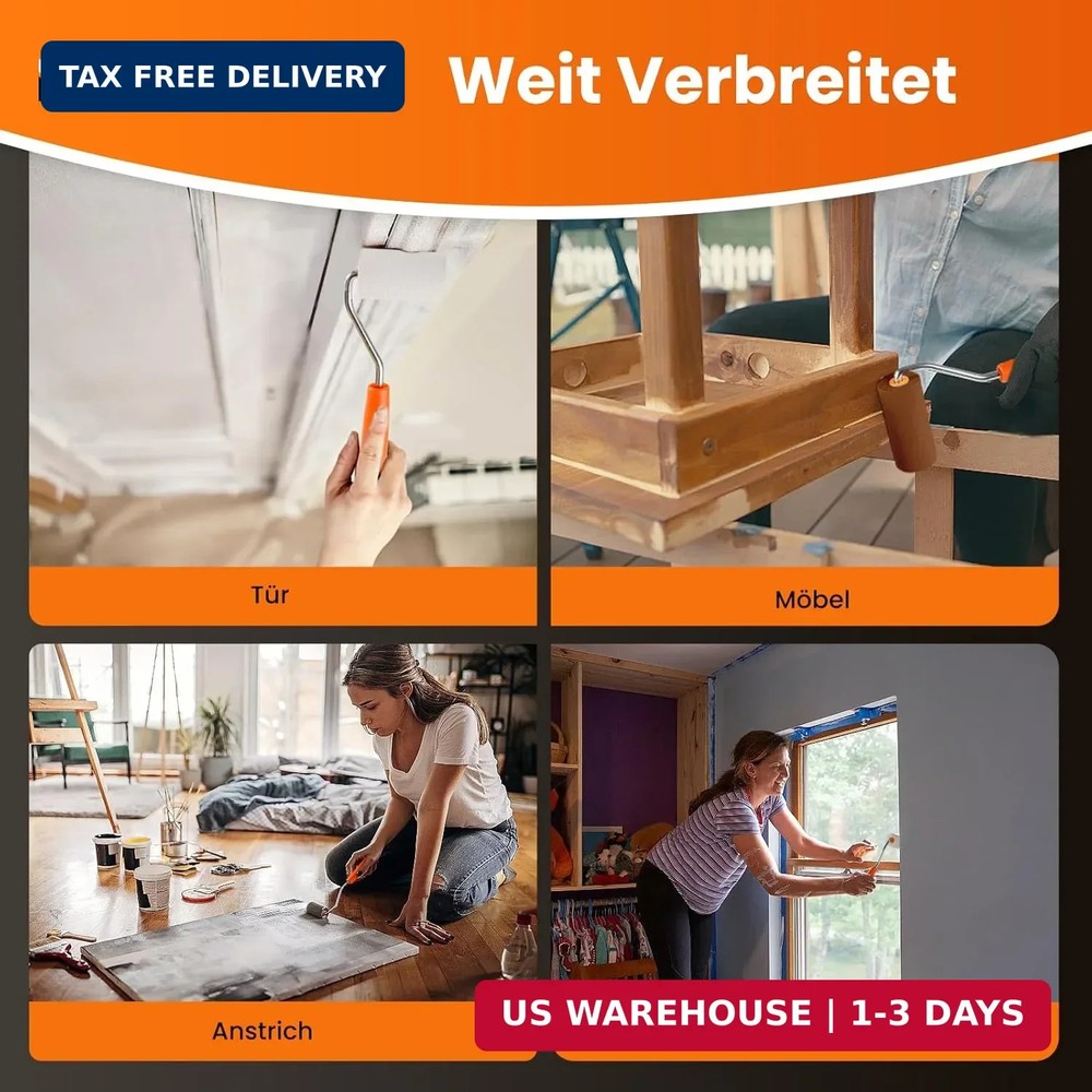 Paint Roller, 2 Inch Small Paint Roller Kit with High-Density Foam Paint Roller,