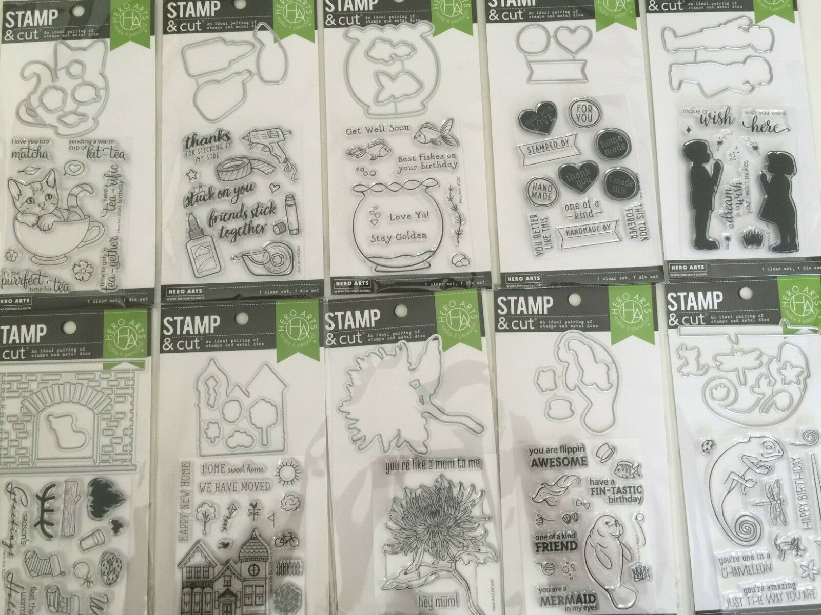 Hero Arts Stamp & Cut YOU CHOOSE! All your Favorite Clear Stamps and Match Dies