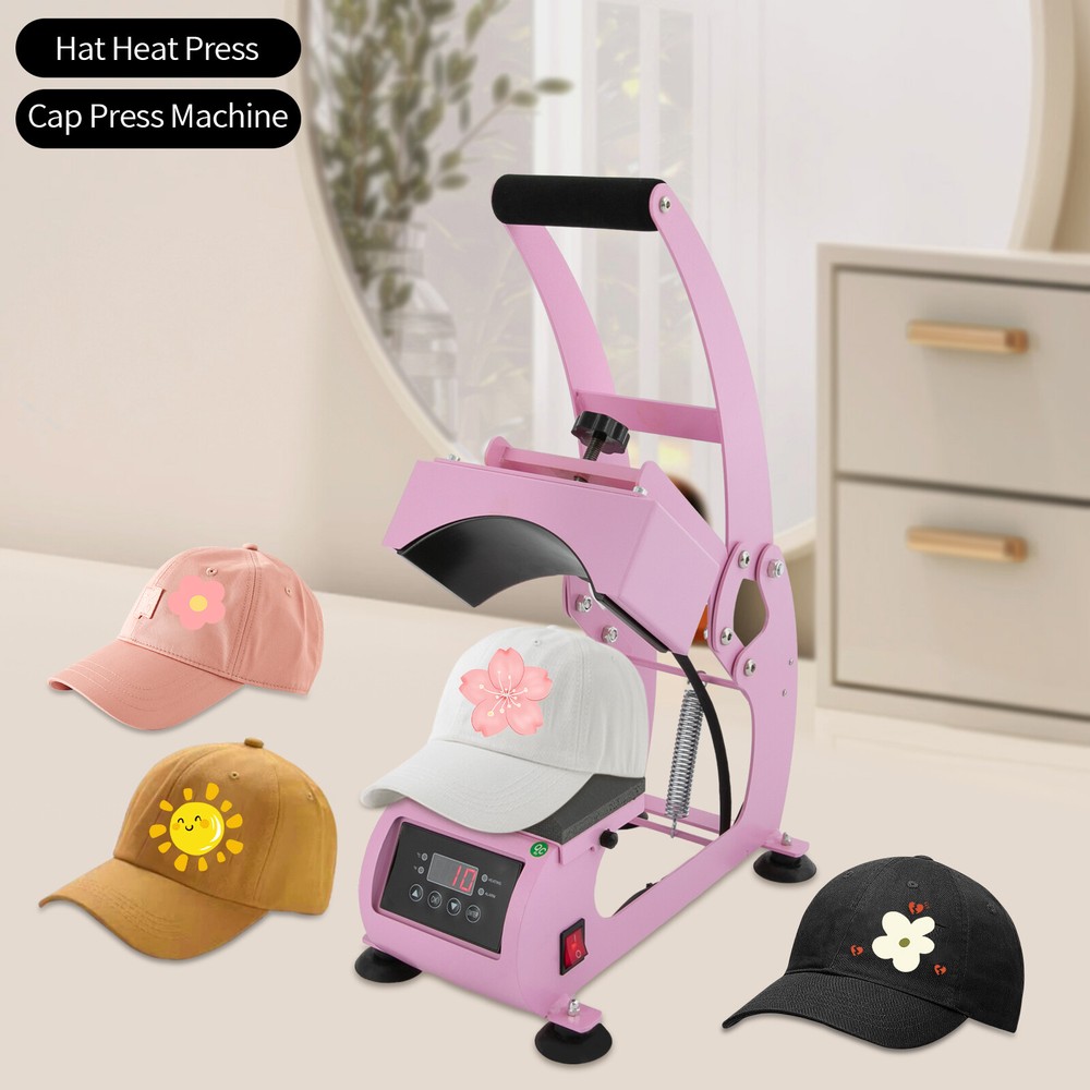 2-in-1 Hat Heat Press Machine, Adjustable Time and Temperature, Lightweight