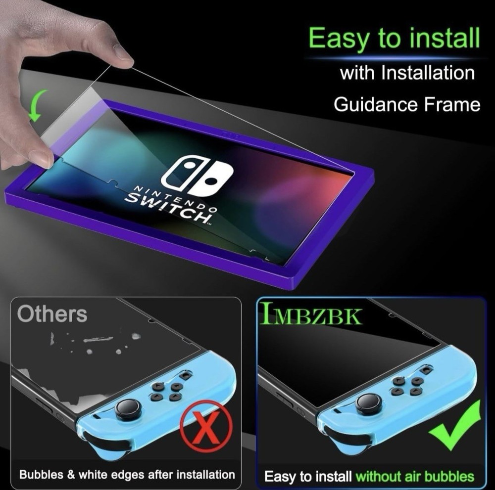 IMBZBK 4 Pack Screen Protector for Nintendo Switch 2017 Tempered Glass Accessori