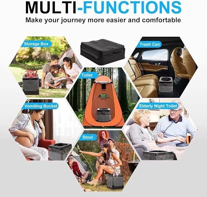 ⭐20L Portable Folding Toilet Car Outdoor Travel Potty for Camping Hiking Beach