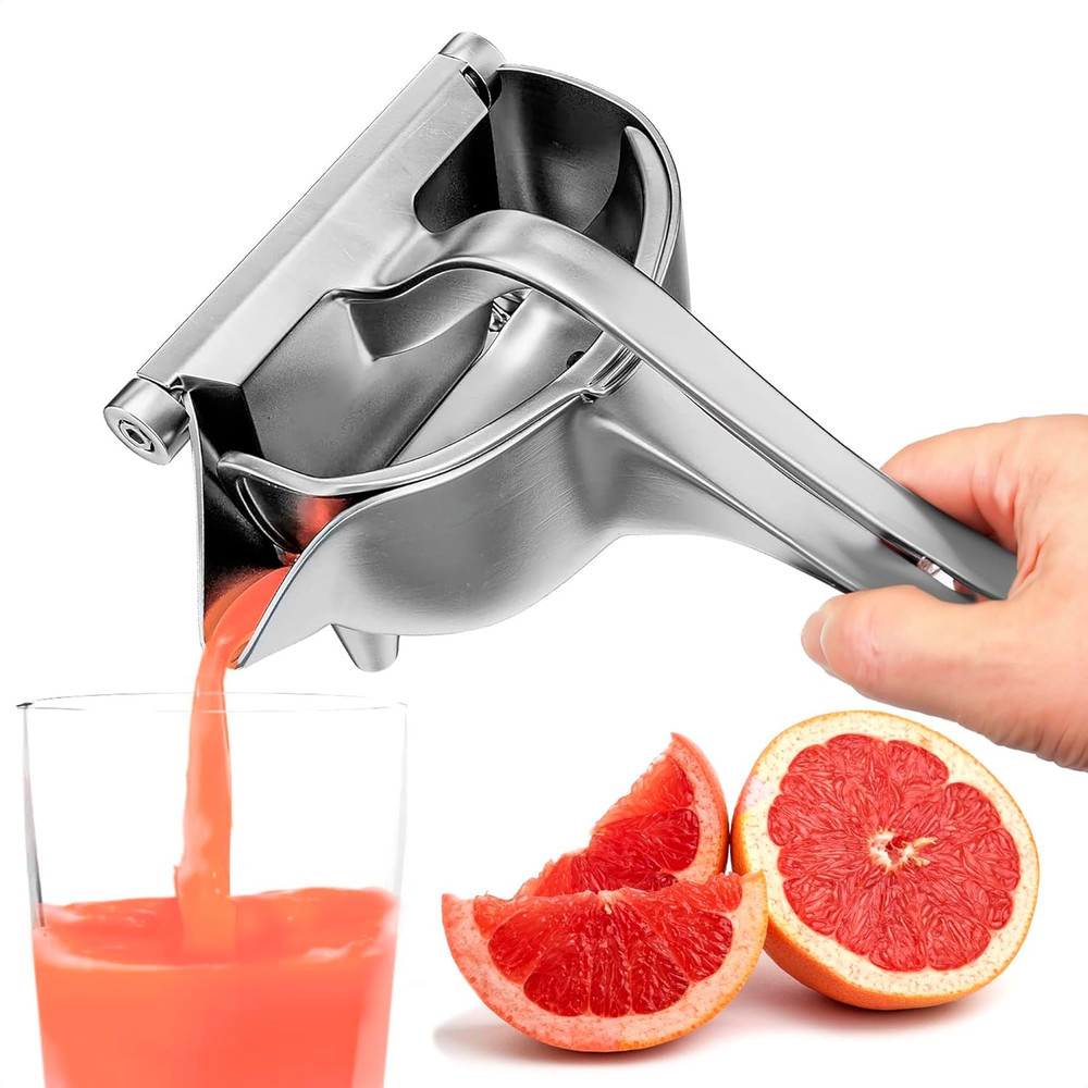 Exprimidor Manual de Aluminio con Mango Comodo y Agarre Ergonomico
