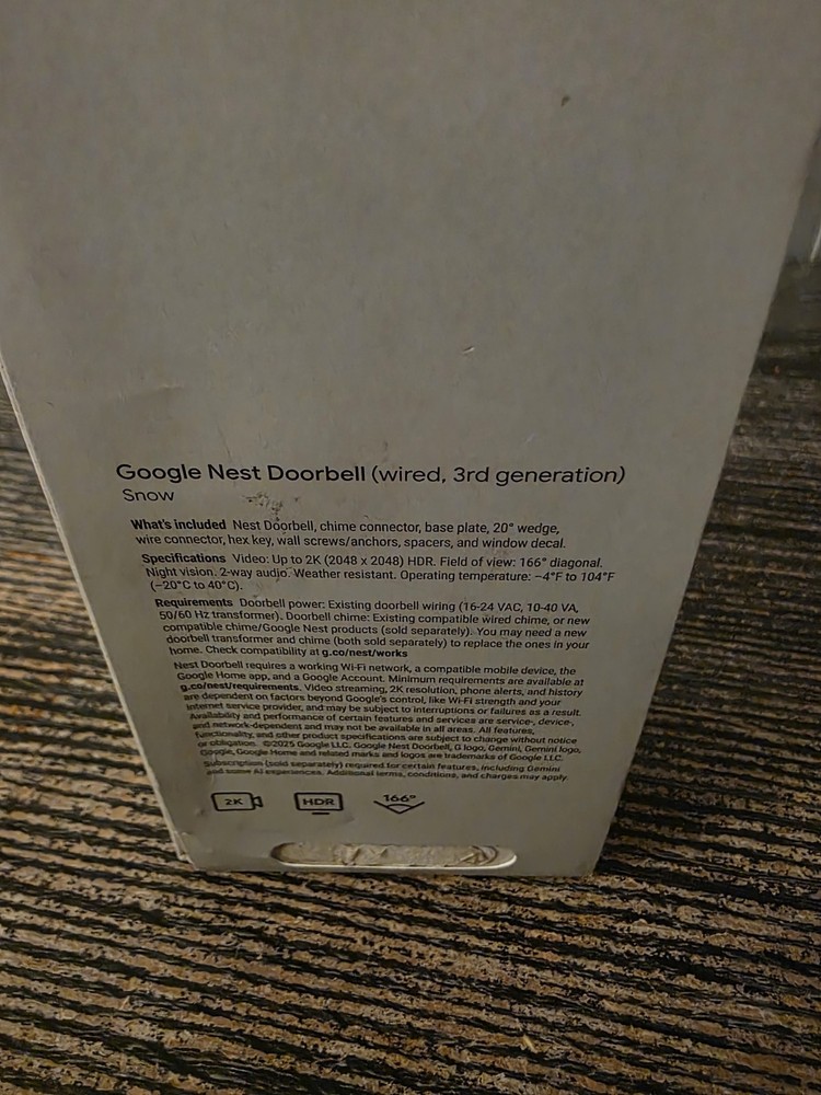 Google Nest Doorbell 2K Wired