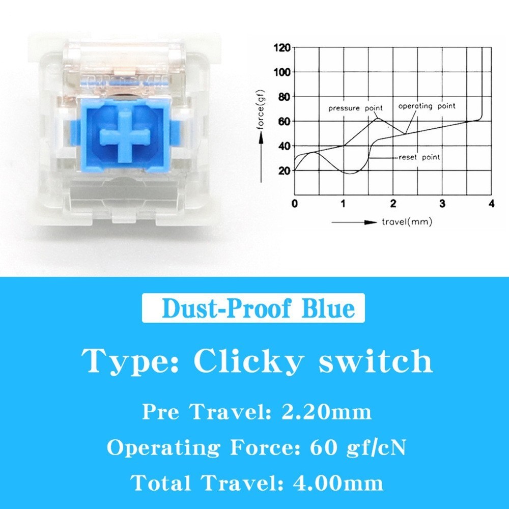 50 Pieces 3 Pin Tactile Keyboard Switch Replacement Compatible with Style