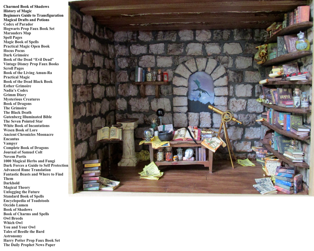 PRACTICAL MAGIC SPELL BOOK 1:12 Scale Miniature Readable Illustrated Book
