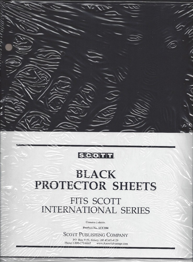 Pkg. of 2 Scott ACC104 Black Protector Sheets for 2-Post International Binders