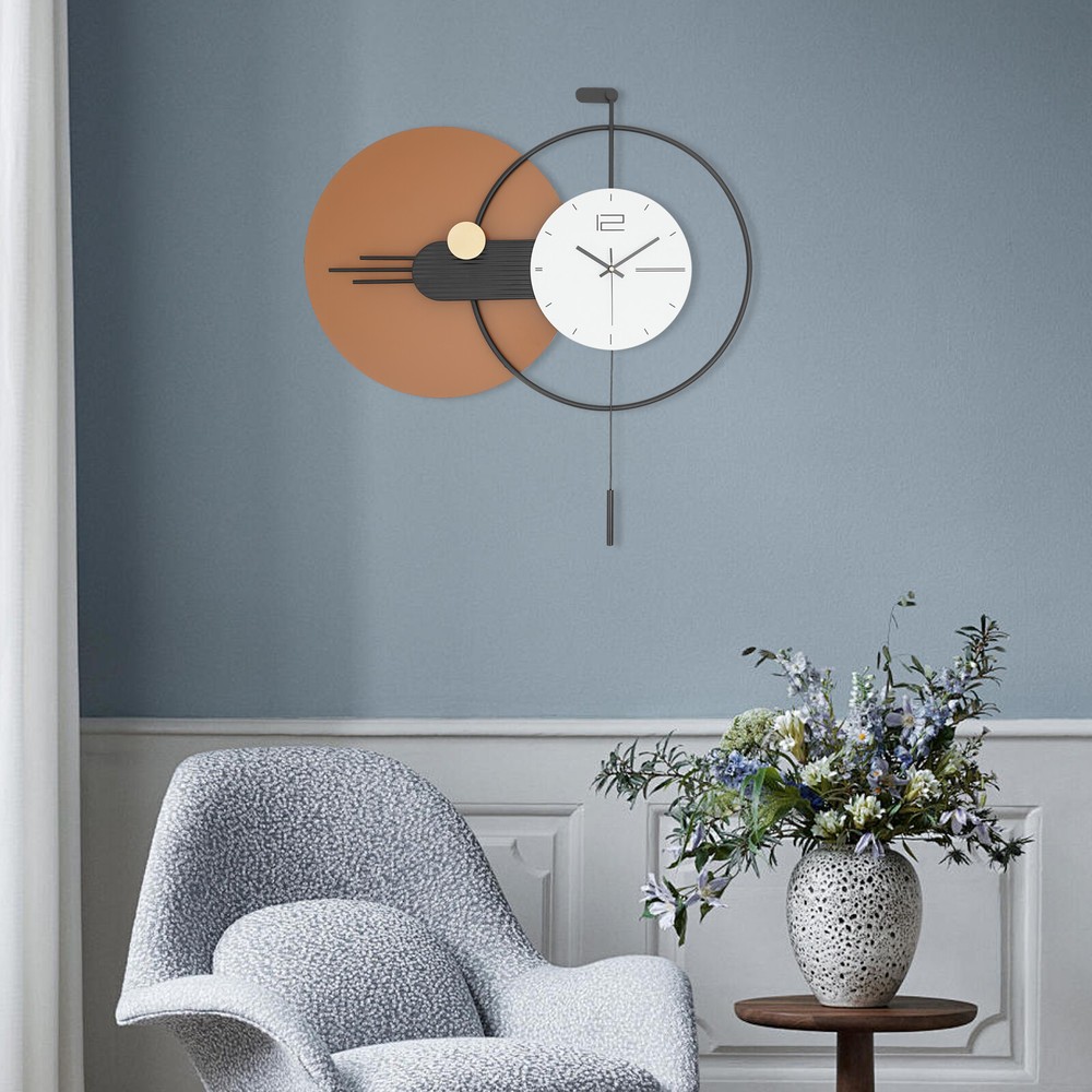 Modern Wall Clock, Wall Clock with Pendulum, Large Modern Wall Clock