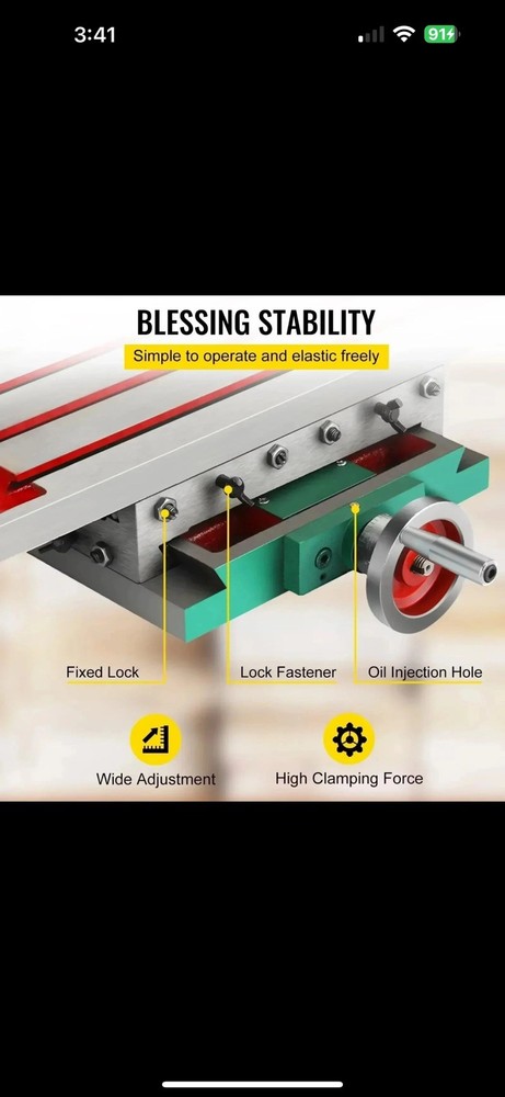 Compound Milling Machine Work Table 2 Axis Cross Slide Bench Drill Vise Fixture