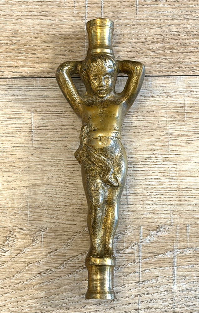 VINTAGE SOLID BRASS CHERUB LAMP CHANDELIER PART