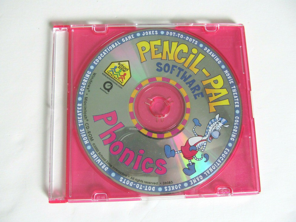 Pencil Pal Software Phonics PC Game School Zone Interactive 2002 Homeschool K