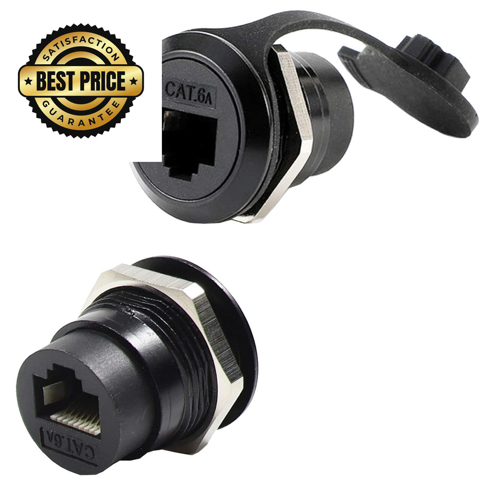 PENGLIN 2Pack RJ45 Shielded Panel Mount Coupler, 2PCS CAT6A SHIELDED, BLACK