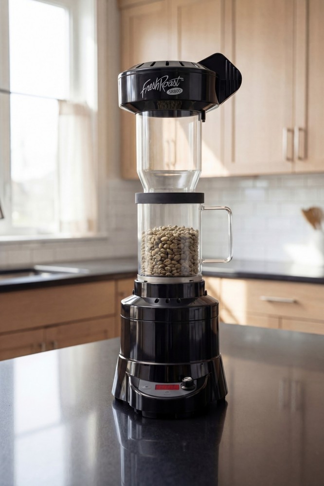 Fresh Roast SR800 Coffee Roaster Bundle w/ EXT Tube, Beans & Scale