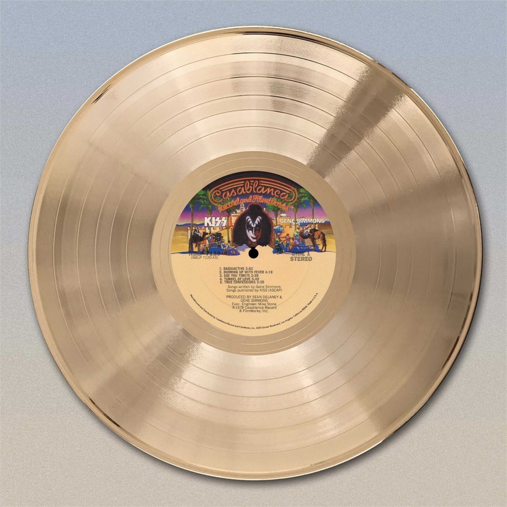KISS "Gene Simmons"  Gold LP Record wall art