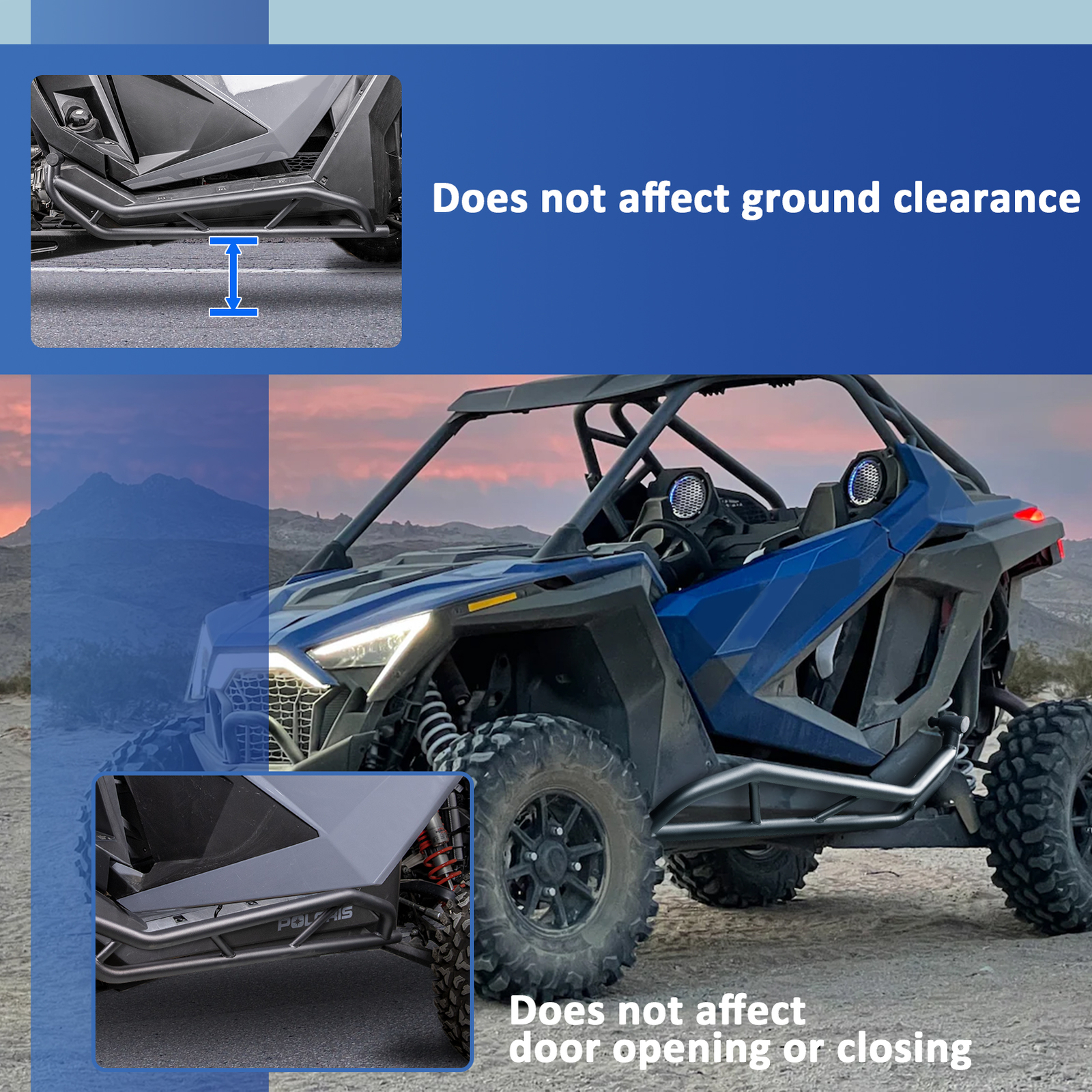 Steel Nerf Bars Rock Sliders For Polaris RZR Pro XP/Turbo R/Pro R/PRO S 2020-UP