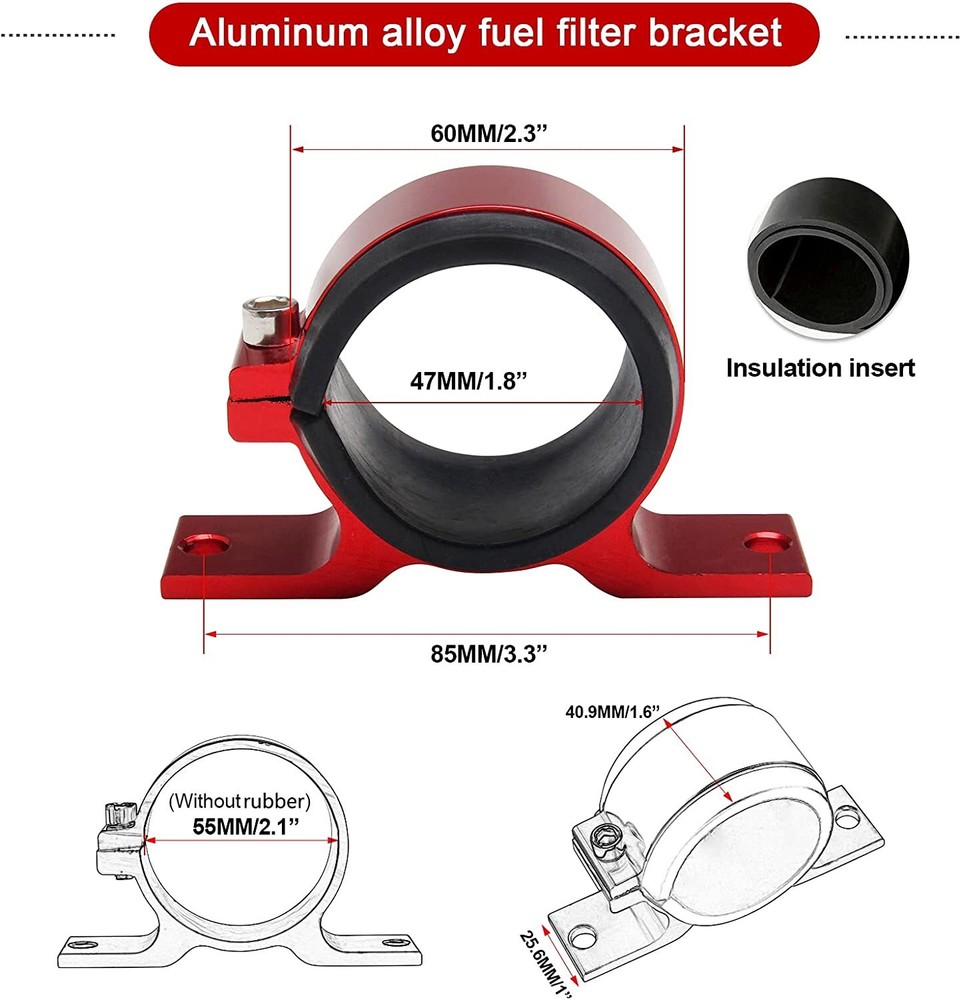 100 Micron Inline Fuel Filter w/ 6AN 8AN 10AN Fitting E85 Adapter Fuel Filter