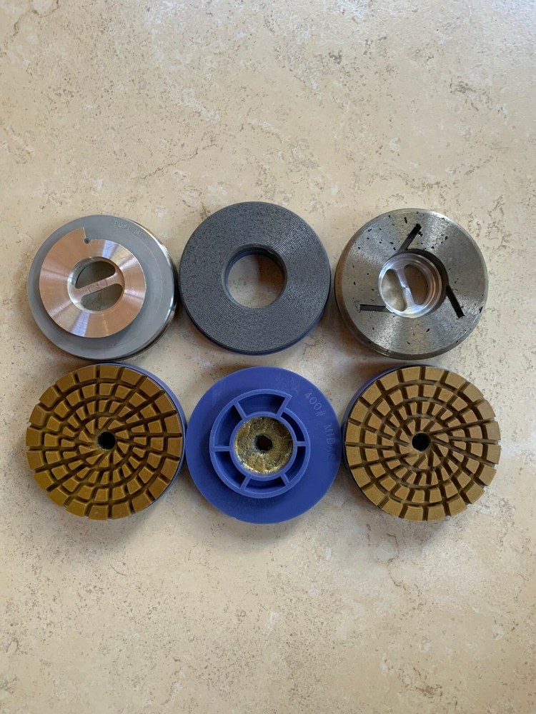 Granite marble engineered stone countertop polishing tools 4" snail-lock 5-step