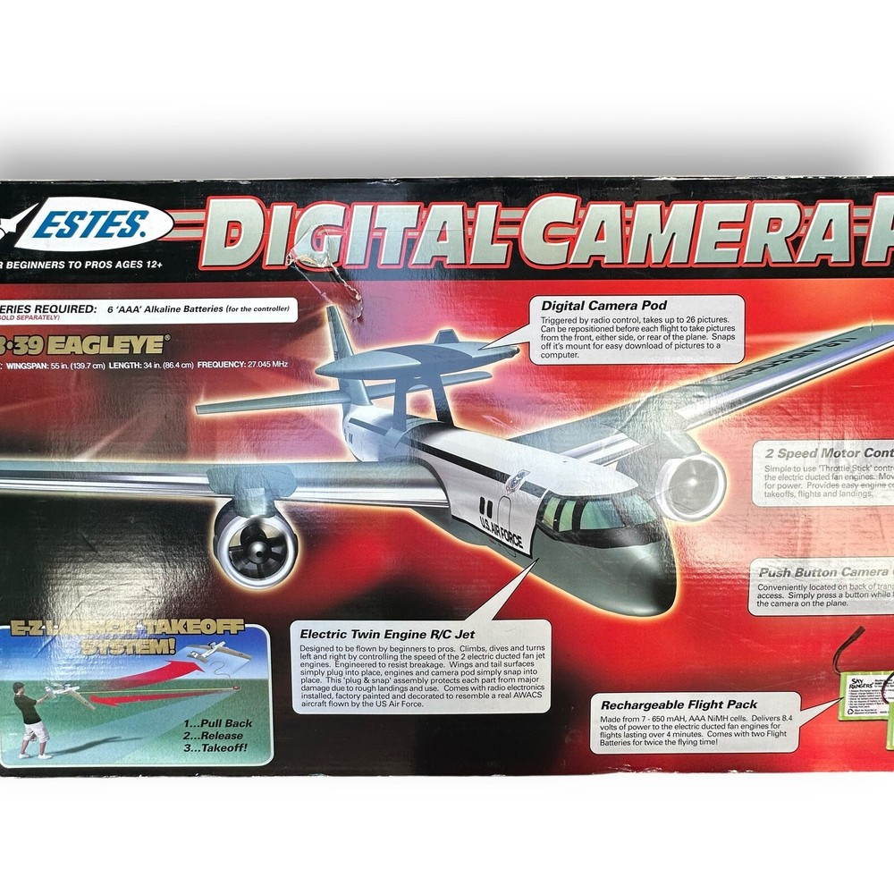 ESTES XB-39 EAGLEYE R/C REMOTE CONTROL AIRPLANE CAMERA PLANE