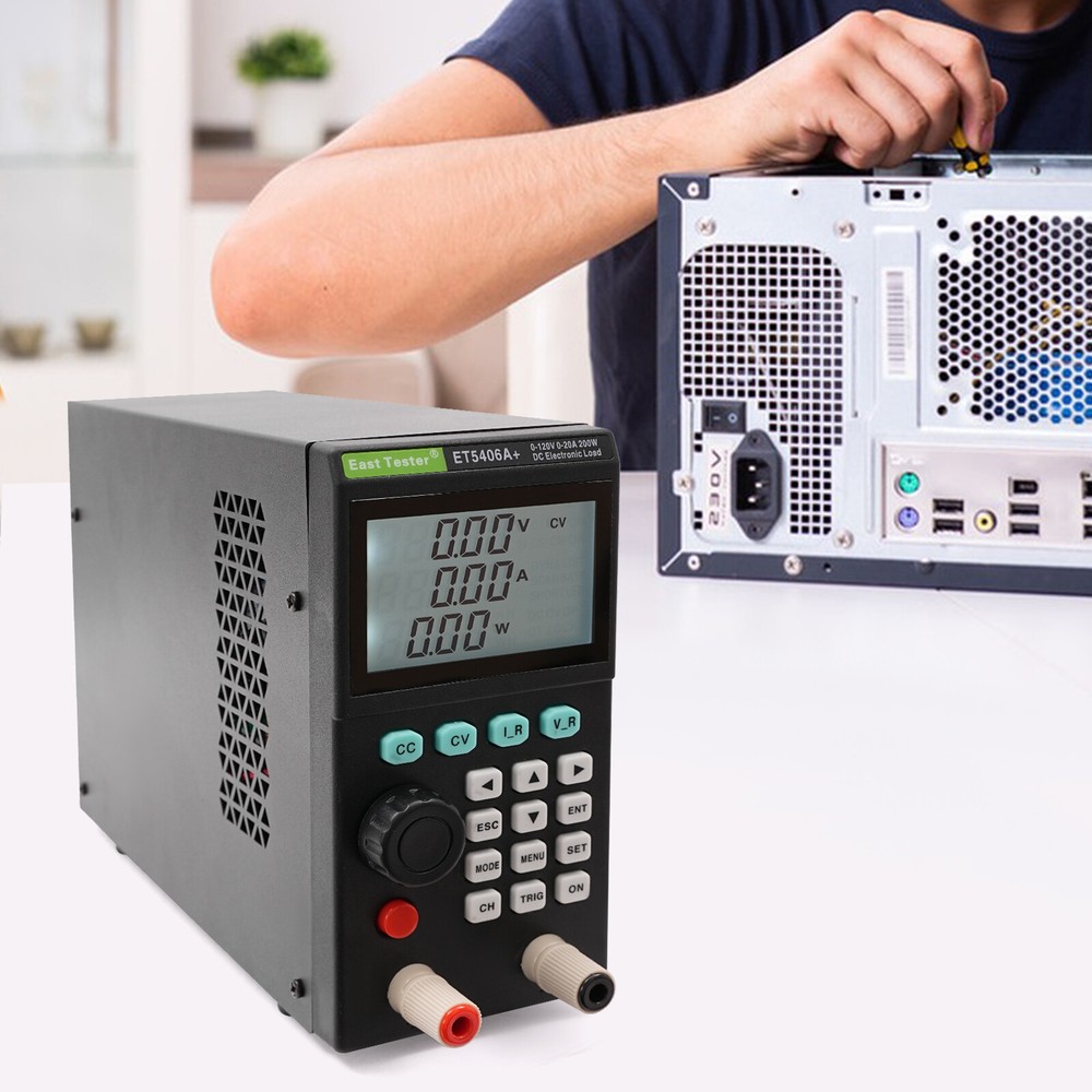 200W Load Tester Electronic Load Tester Rectangular Battery Tester 0-120V 0-20A