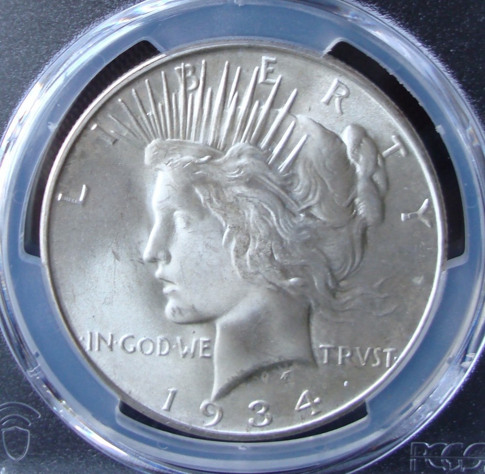1934-D Peace Silver Dollar - PCGS MS 65 - Gold Shield