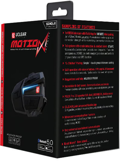 U-Clear Motion Infinity Helmet Communicator - Single Unit Motorcycle 180510