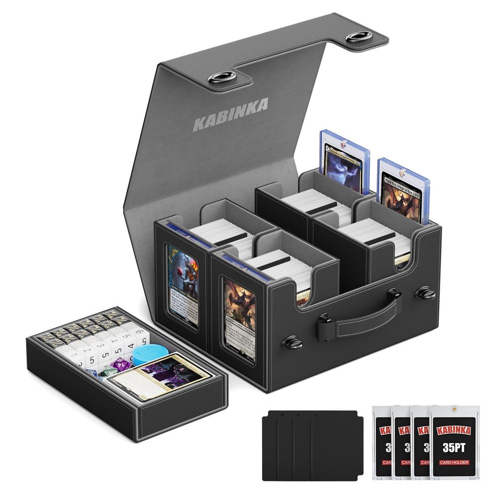 Commander Deck Box for MTG with Handle, Multi Deck Case with Large Dice Tray ...