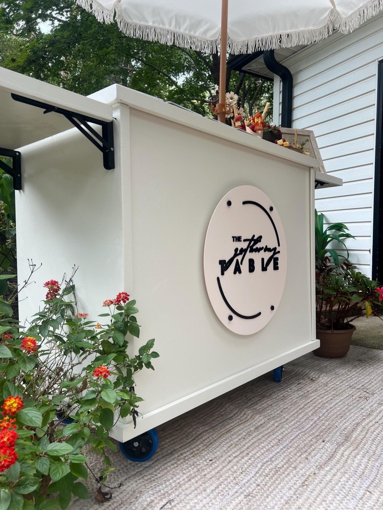 Coffee Cart with Side Shelves