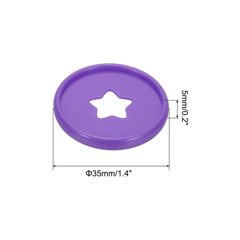 35mm Plastic Book Binding Discs, 11 Pack Expansion Discs Star, Purple