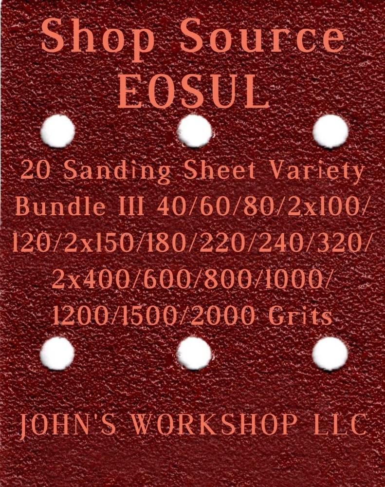 SHOP SOURCE E0SUL - 17 Different Grits - 20 Sheet Variety Bundle III